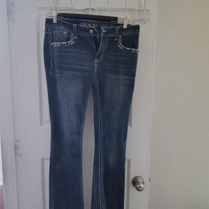 Grace Women's Dark Blue Boot Cut Jeans